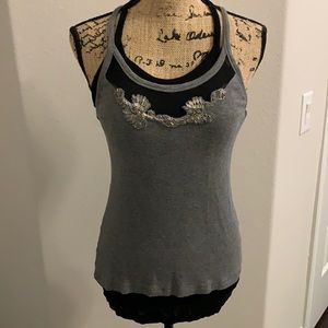 Robbi & Nikki by Robert Rodriquez sequin and mesh layered tank top. Size M.